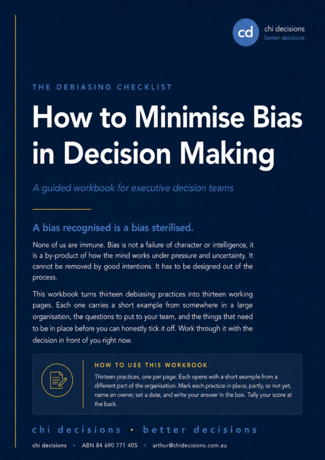 Guided Workbook | How to Minimise Bias in Decision Making (Digital Download)